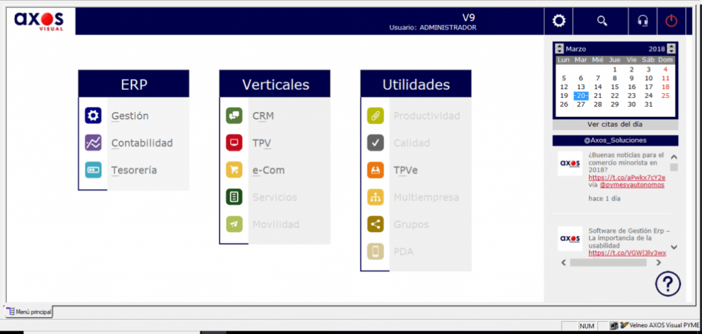 ERP Axos Visual. Sistema de ventas para empresas de limpieza