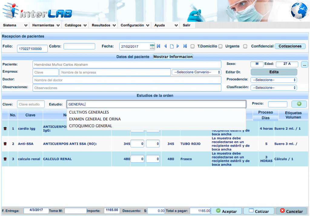InterLab. Sistema web para laboratorios clínicos