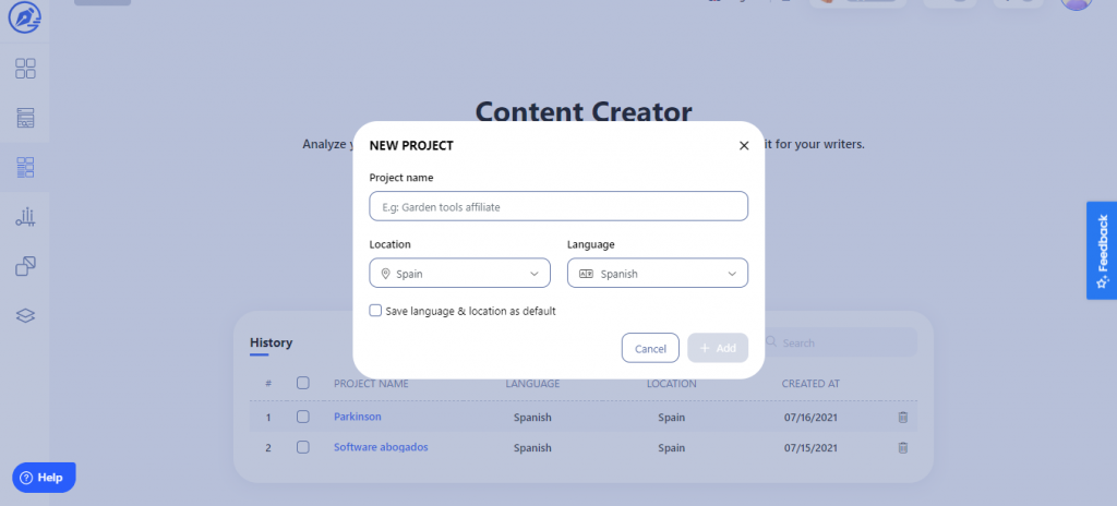 creacion proyecto Reseña y demo de WriterZen, herramienta SEO para la creación de contenido