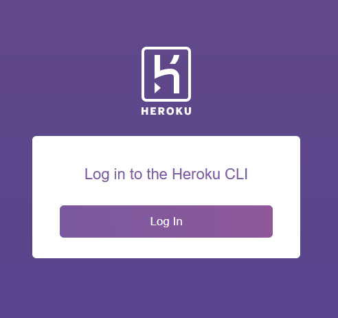 Confirmación de login de Heroku en la web.