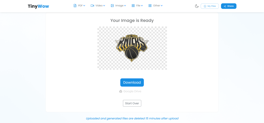 Remove the Background From an Image Free Online ToolNo Sign Up DONE TinyWow: procesa archivos, imágenes y videos en decenas de formas, gratis y sin crear una cuenta de usuario