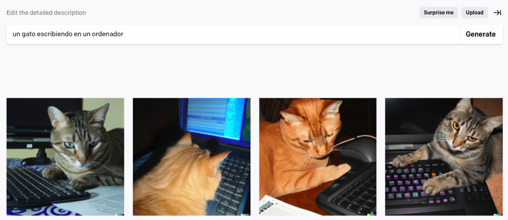 foto de gato en ordenador ia