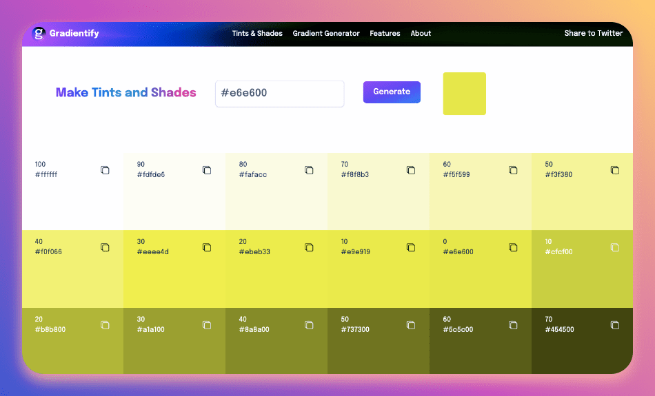 web para crear variaciones de color